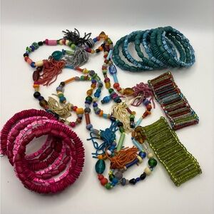 Colorful Bohemian Beaded Bracelet and Necklace Set